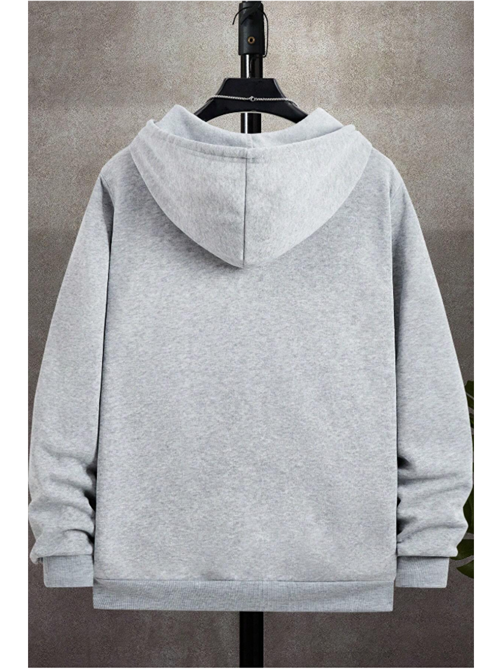 Unisex Relax Fit Rahat Kesim Pamuklu İçi Polarlı Çift Cepli Fermuarlı Gri Kapüşonlu Sweatshirt-6