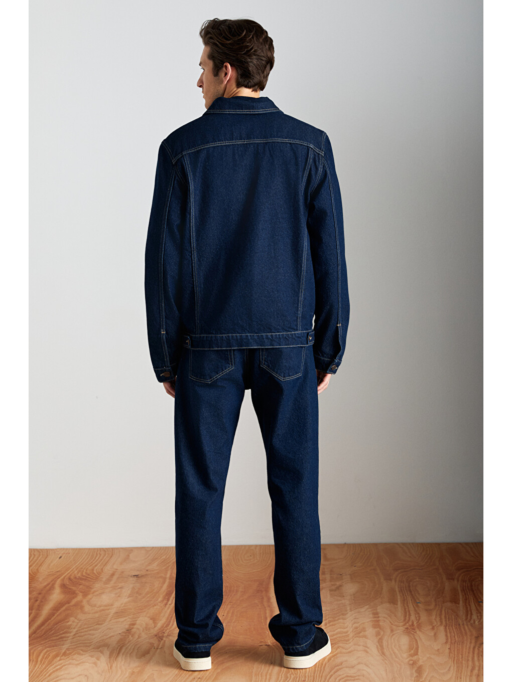 Jerıcho Erkek Rinse Denim Rahat Geniş Kesim %100 Pamuk Yüksek Kalite Kalın Dokulu Lacivert Ceket-6
