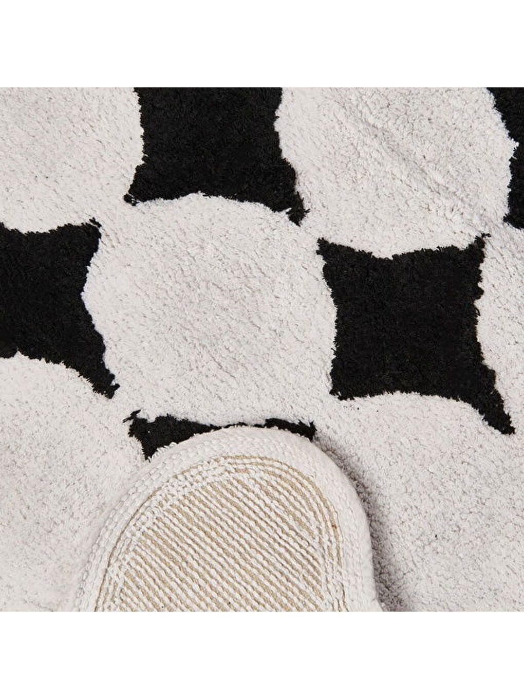 Soft Elegant Curves Tufting Banyo Paspası - Siyah - 60x90 cm-1