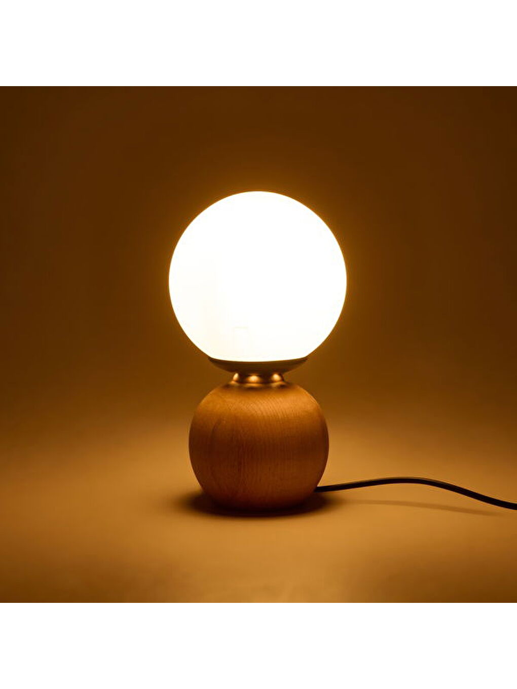 Kahverengi Lighting Opal Cam Top Abajur - Natürel / Beyaz - 26x15x15 cm-1