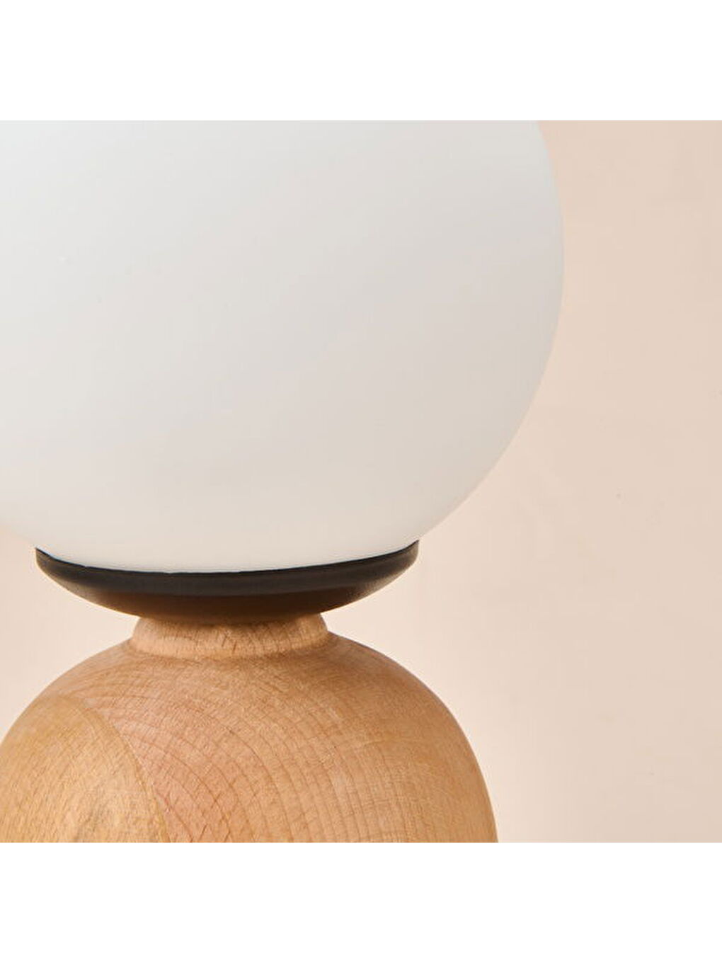 Kahverengi Lighting Opal Cam Top Abajur - Natürel / Beyaz - 26x15x15 cm-3