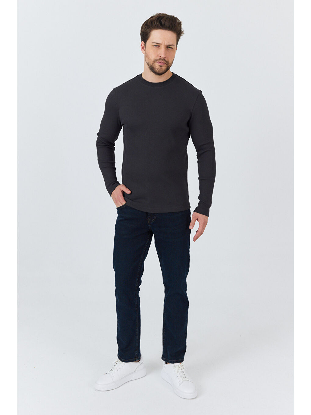 Antrasit Erkek Uzun Kol Sweatshirt 1258-1