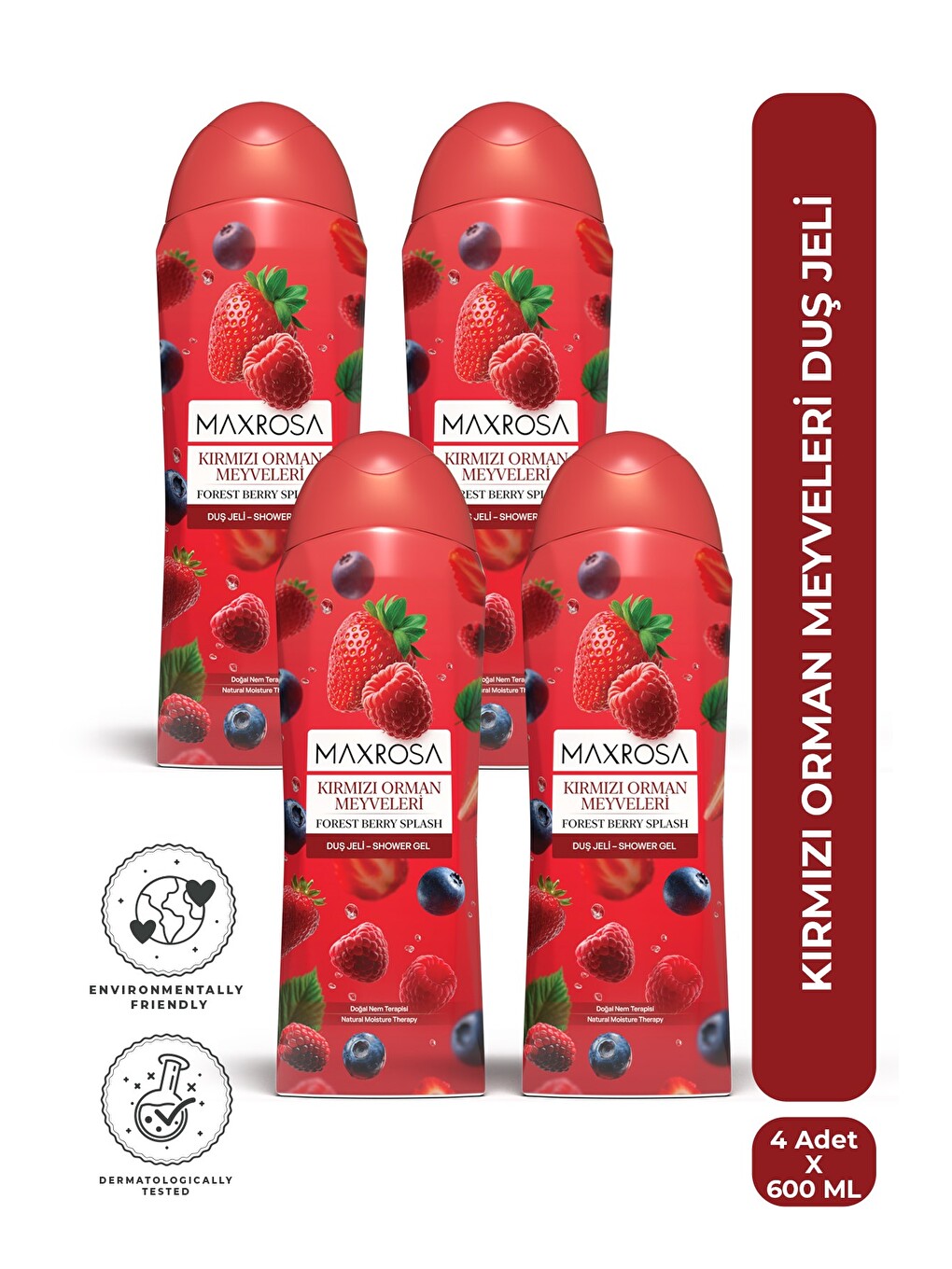 Kırmızı Orman Meyveleri Duş Jeli 600 ml x 4 Adet