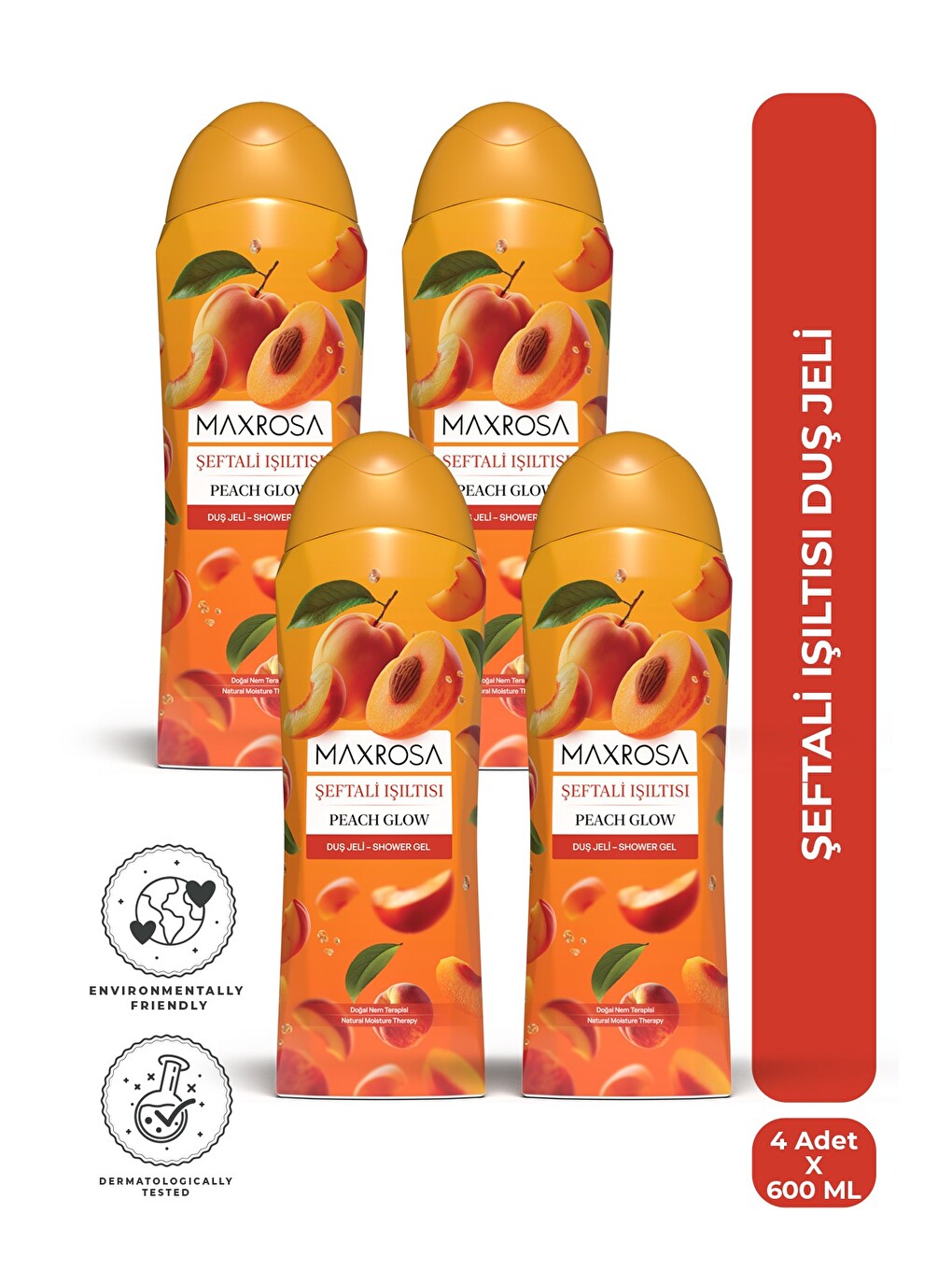 Şeftali Işıltısı Duş Jeli 600 ml x 4 Adet