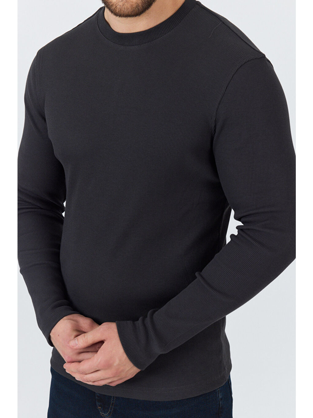 Antrasit Erkek Uzun Kol Sweatshirt 1258-3