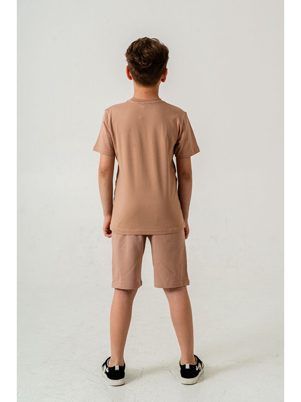Bej Surf & Sun Baskılı Erkek Çocuk Şort - Tişört Takımı-3