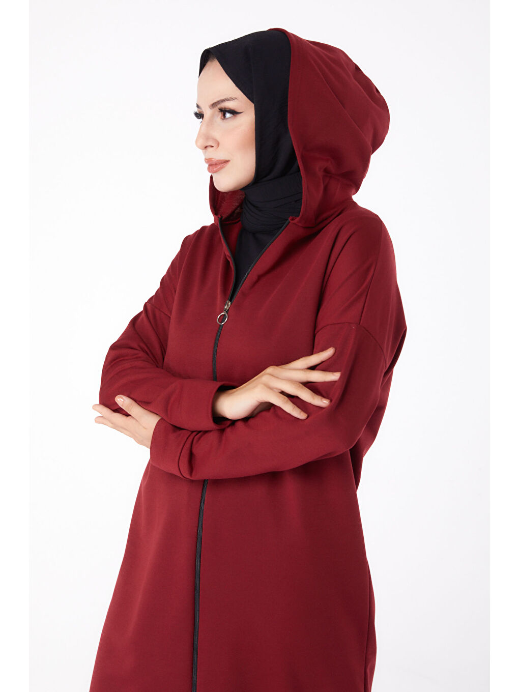 Fermuarlı Kap Bordo - 13299-2