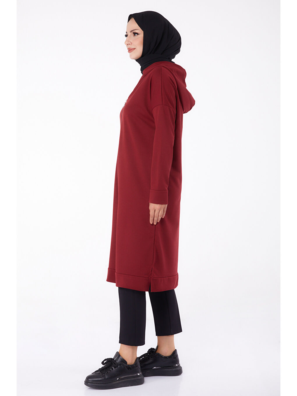 Fermuarlı Kap Bordo - 13299-3