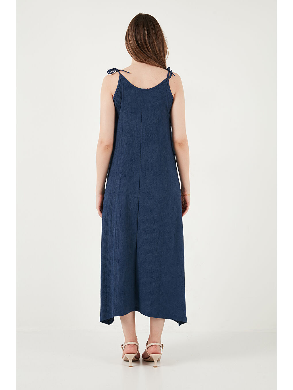 İndigo Regular Fit İp Askılı Uzun Kadın Elbise 5865732-6