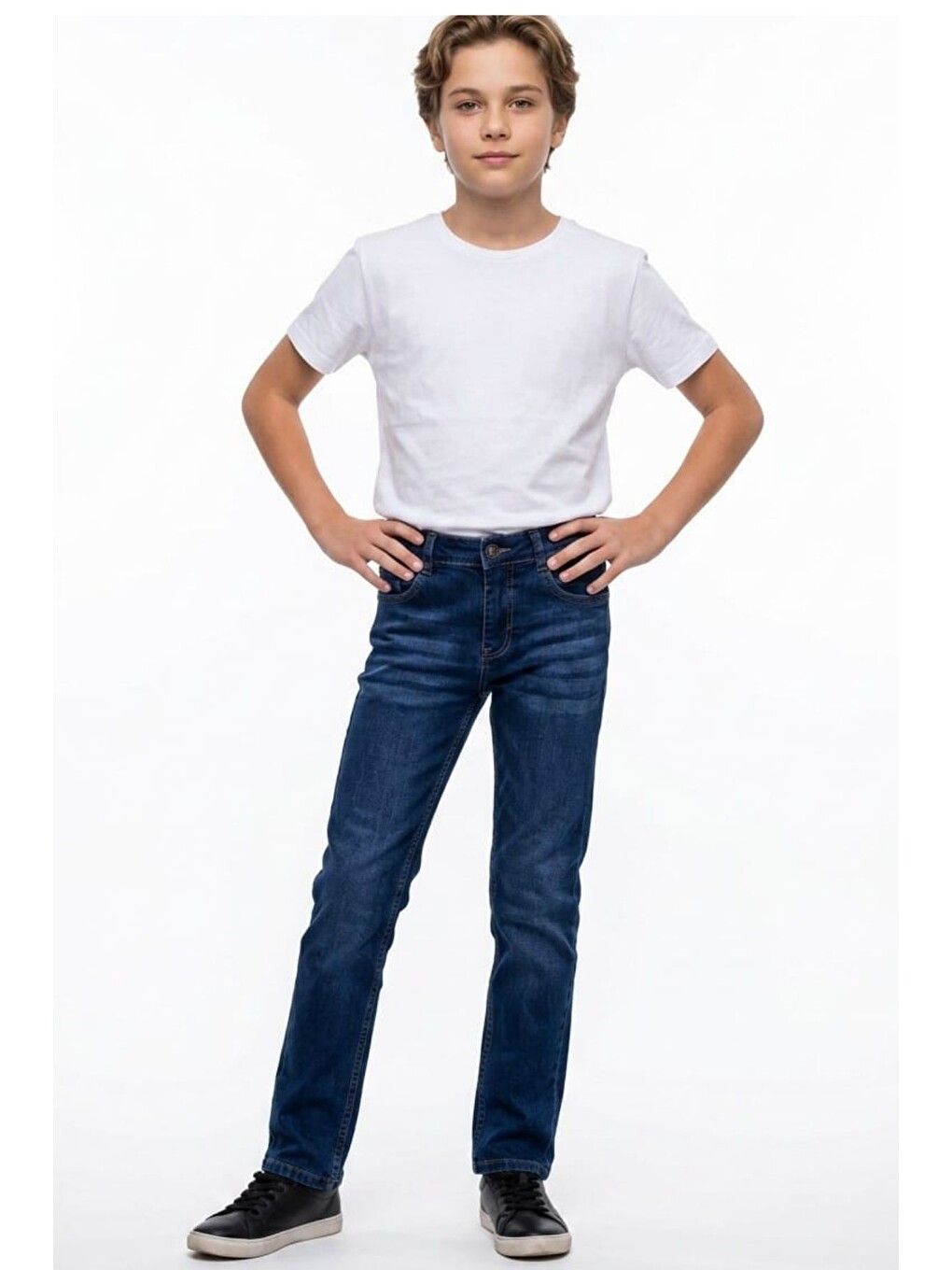 Mavi Erkek Çocuk Bıyık Detaylı Elastanlı Jean Pantolon Pnt6016-3