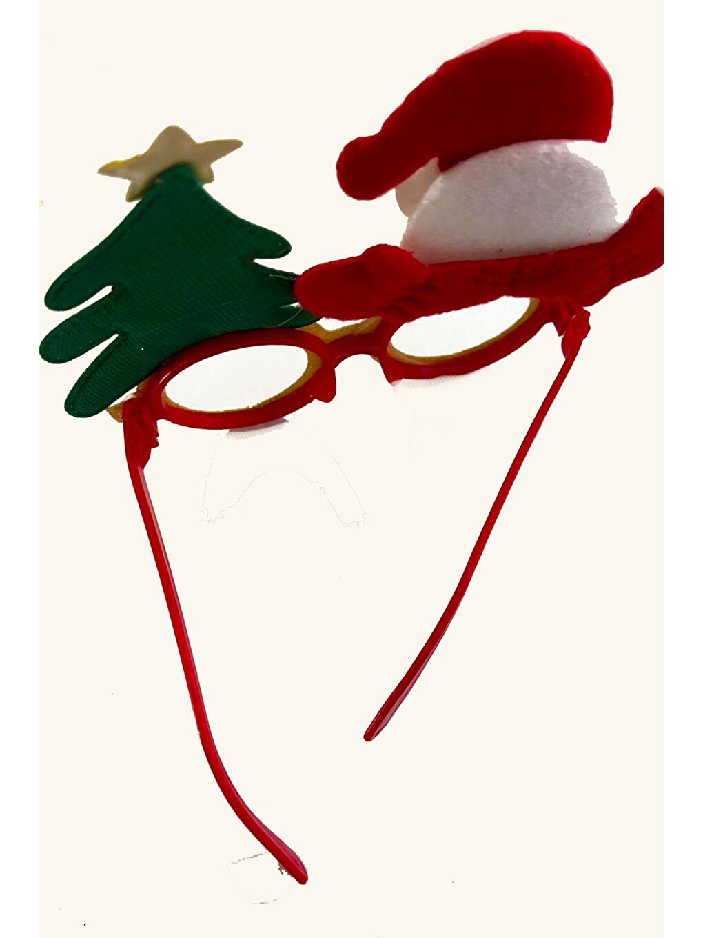 Kırmızı Yılbaşı Ağacı Ve Noel Baba Eğlenceli Gözlük-1