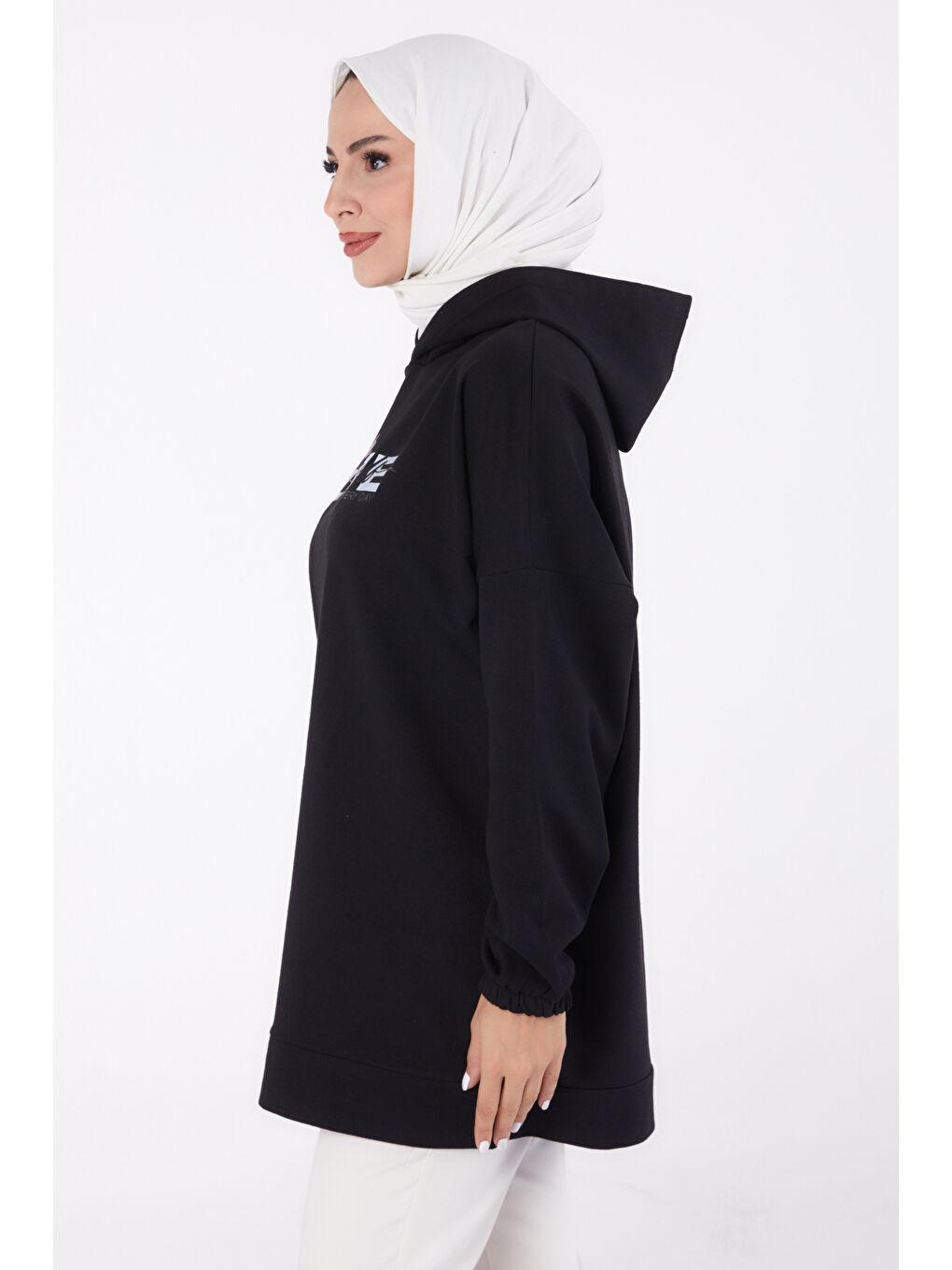 Baskılı Sweatshirt Siyah - 13330-3