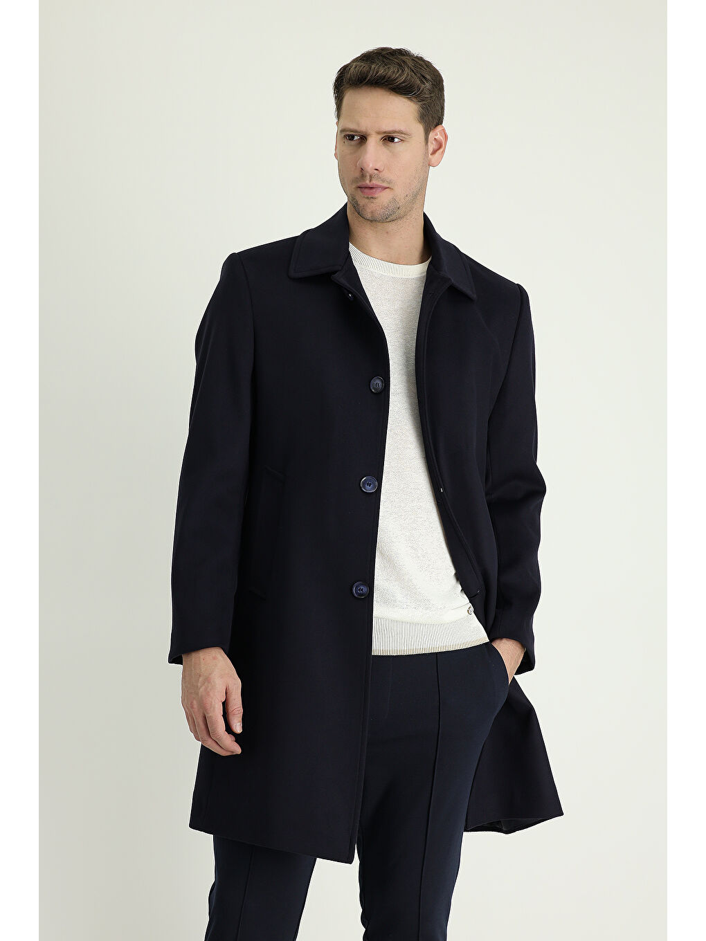 Lacivert Klasik Palto