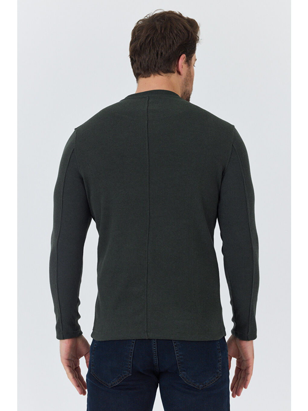 Haki Erkek Uzun Kol Sweatshirt 1258-4