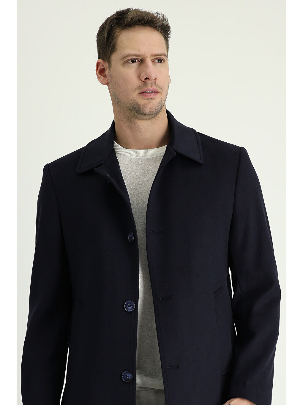 Lacivert Klasik Palto-1