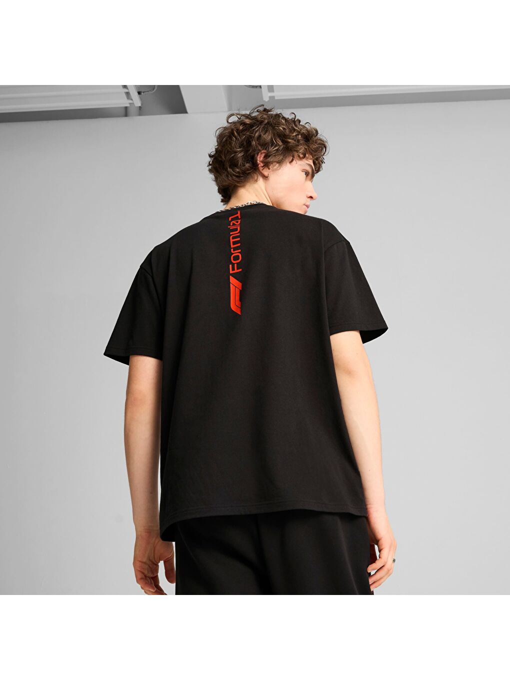 Siyah F1 ESS+ GRAPHIC Erkek Rahat Kesim Spor Tişört-2