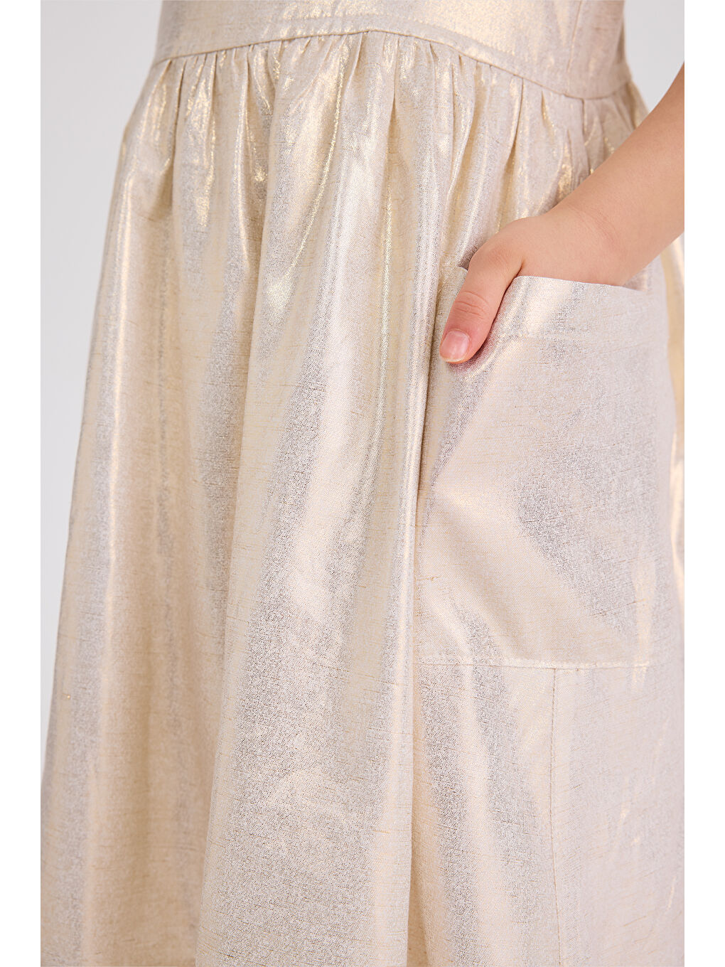 Sarı Kız Çocuk Gold Elbise-3