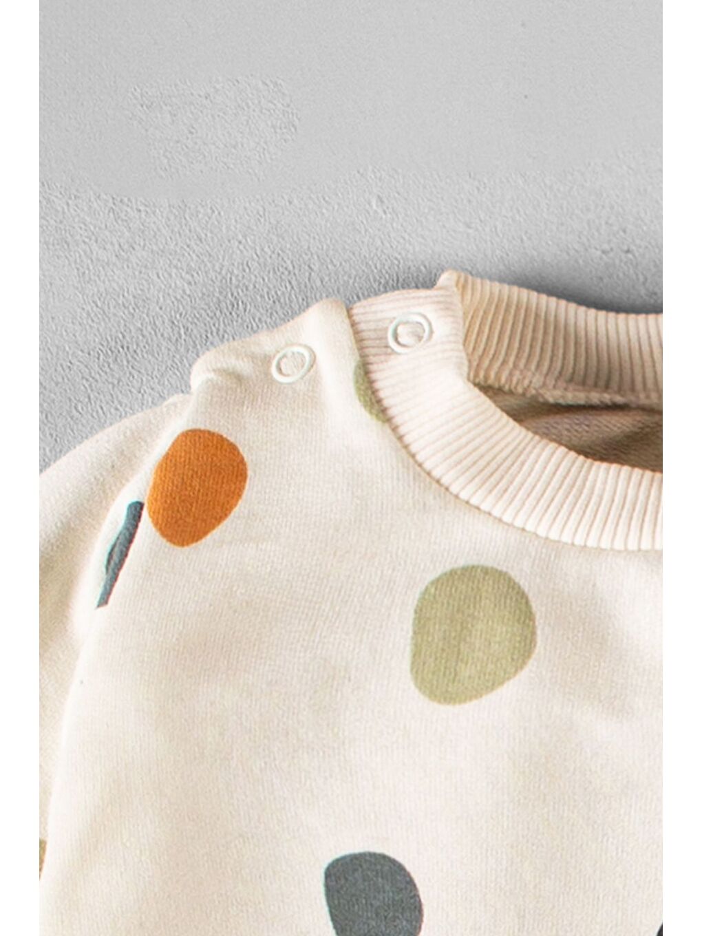 Sarı Organik Kumaş Desenli 2'li Bebek Takım-1