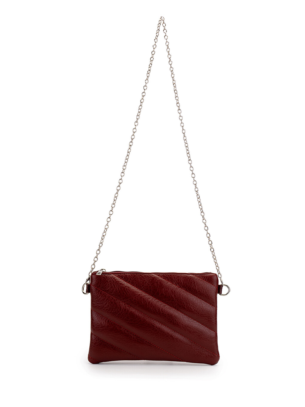 Kapitone Dikişli Clutch Kadın Çapraz Çanta Monaco Bordo-4