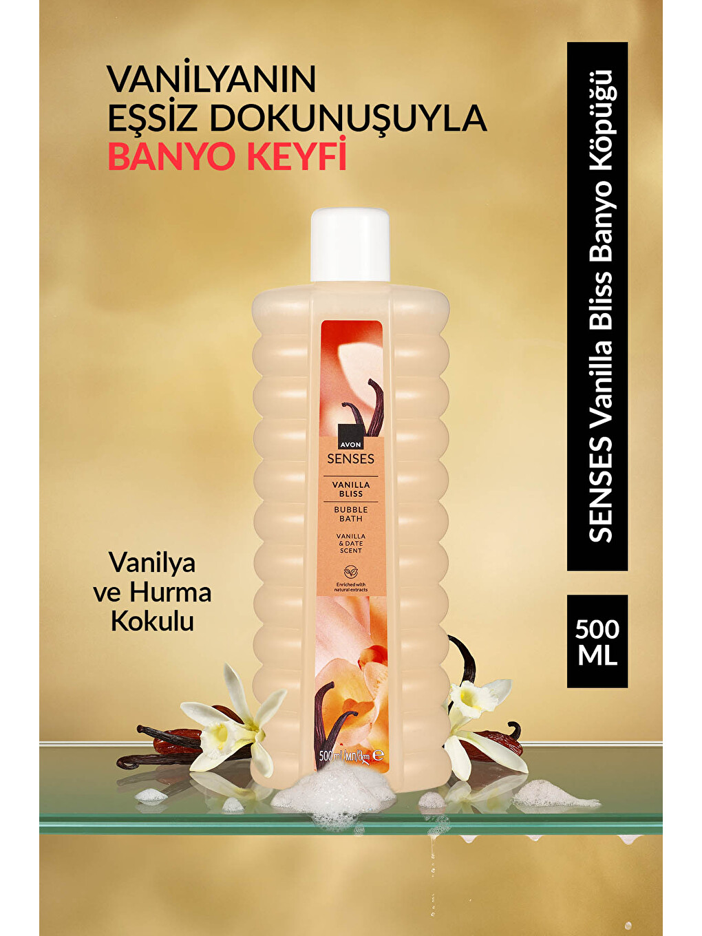 Senses Vanilla Bliss Vanilya ve Hurma Kokulu Banyo Köpüğü 500 Ml.-1