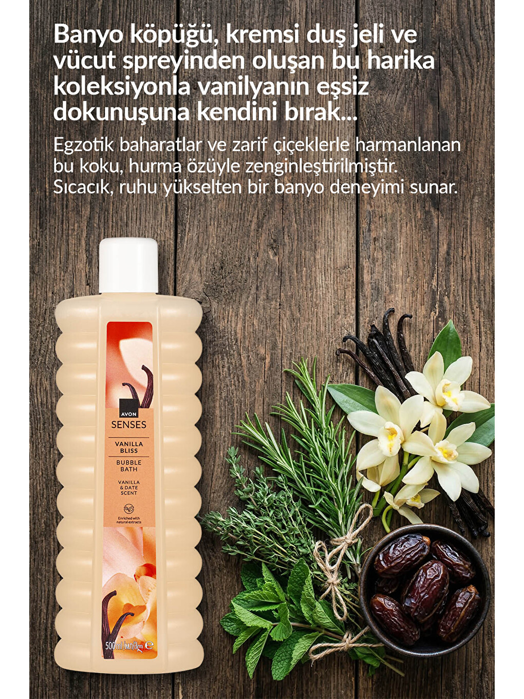 Senses Vanilla Bliss Vanilya ve Hurma Kokulu Banyo Köpüğü 500 Ml.-2