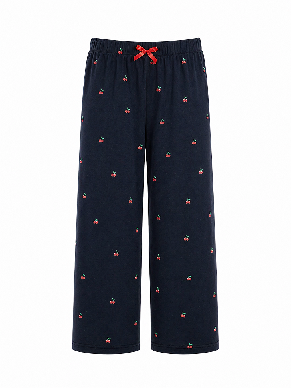 Siyah Kadın Desenli Viskon Düz Paça Pijama Altı