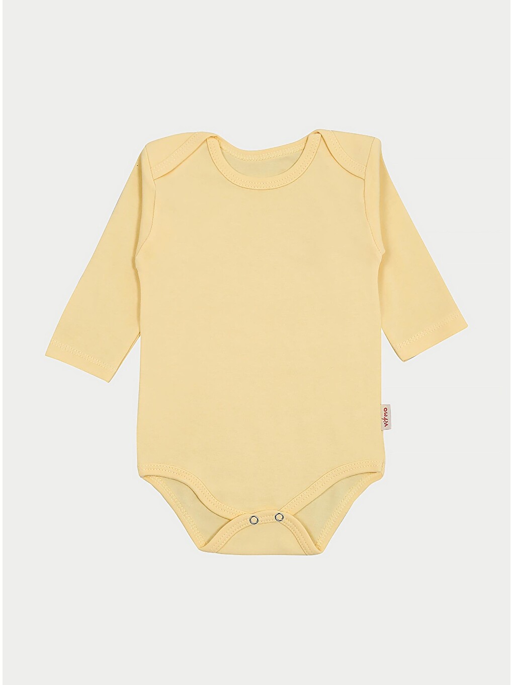 Uzun Kollu Düz Bebek Çıtçıtlı Body Sarı