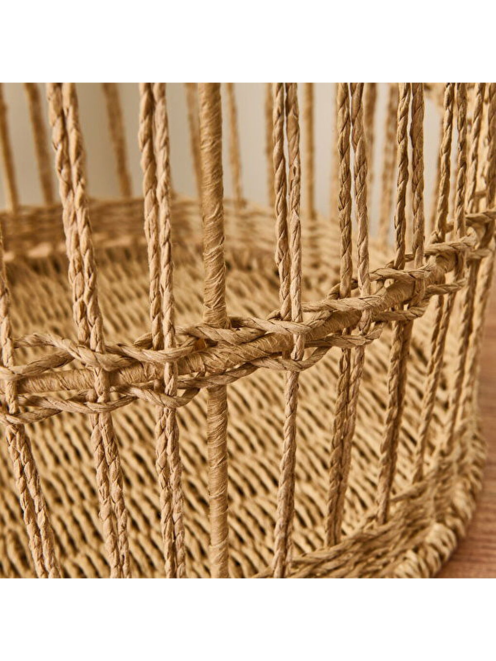 Lime Cello Dekoratif Sepet - Bej - 30x25 cm-2