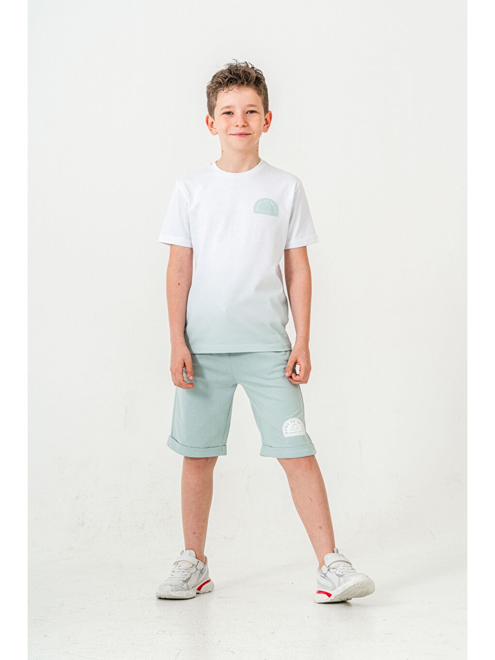 Mavi Born The Skate Baskılı  Erkek Çocuk Şort - Tişört Takımı