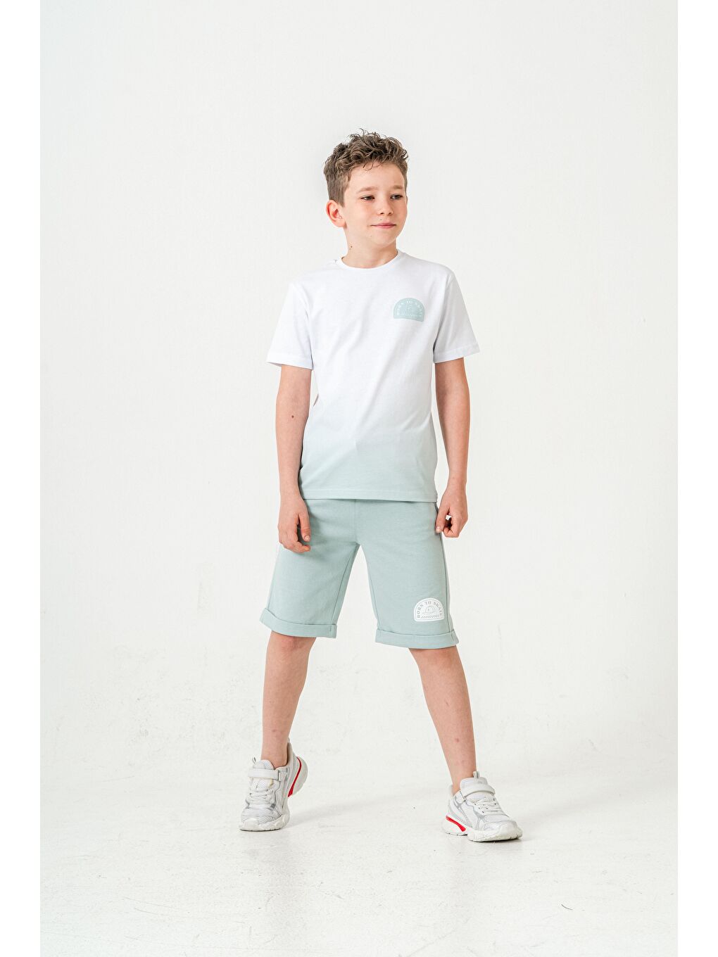 Mavi Born The Skate Baskılı  Erkek Çocuk Şort - Tişört Takımı-1