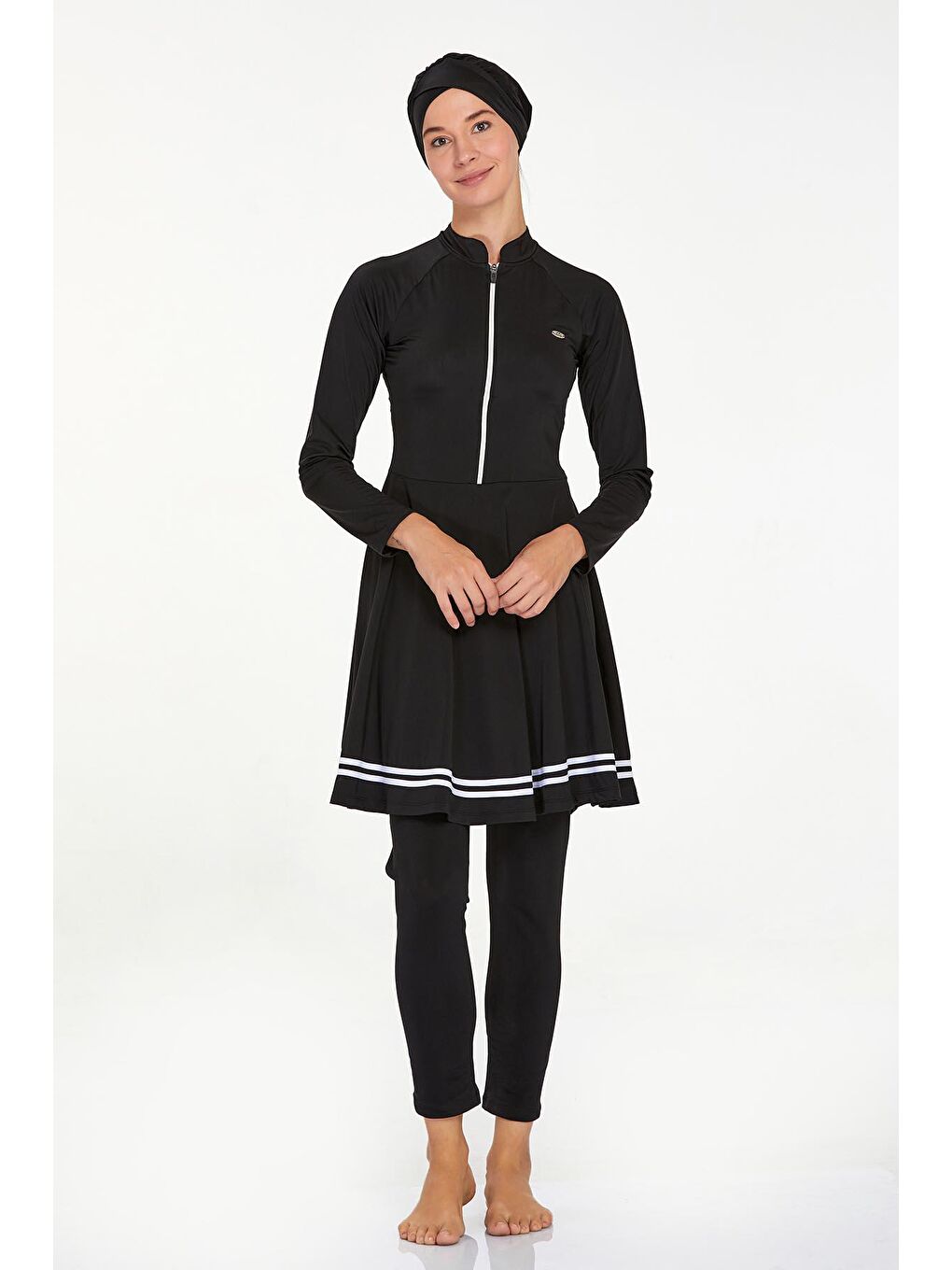 Elastanlı Tam Kapalı Tesettür Mayo Mark 4545 Siyah-3