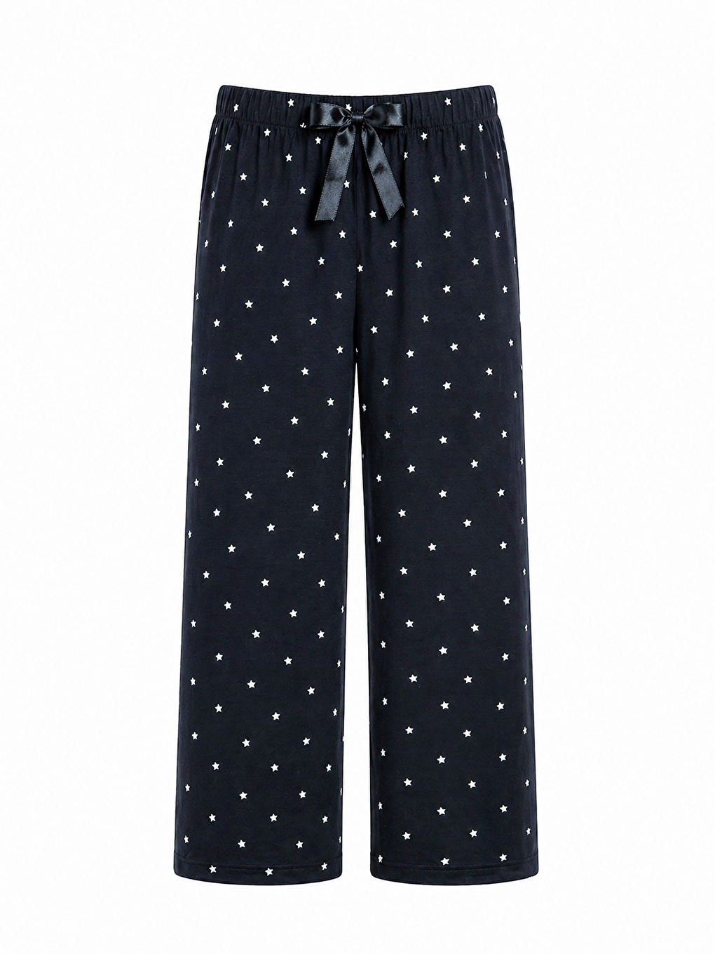 Beyaz Kadın Desenli Viskon Düz Paça Pijama Altı