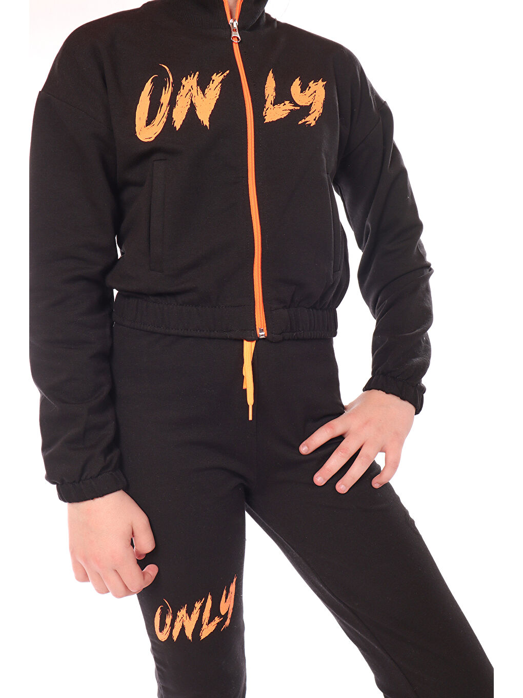 Siyah Kız Çocuk Eşofman Takım-1