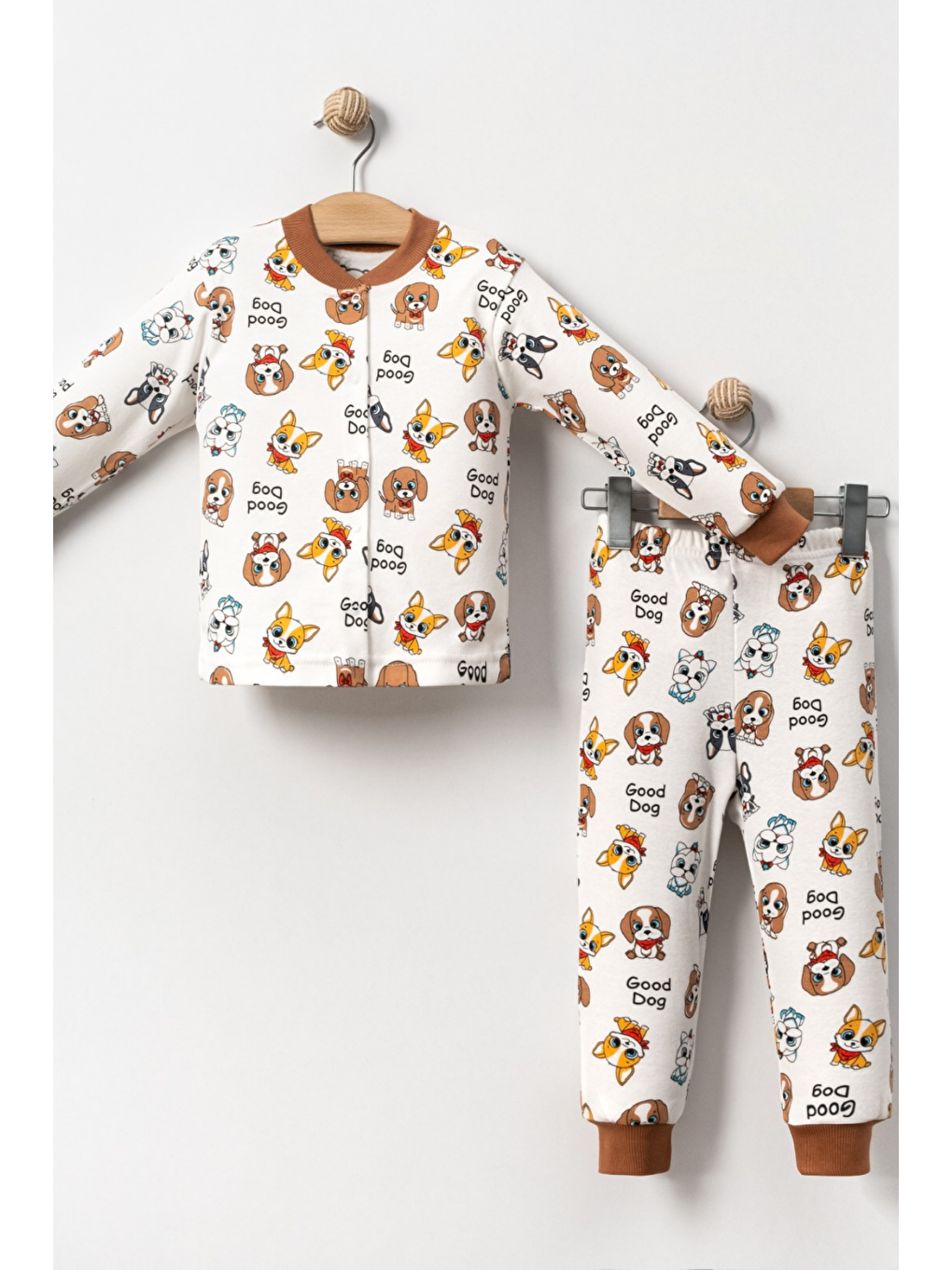 Lila Kız Çocuk Desenli Pamuklu 2'Li Pijama Takımı