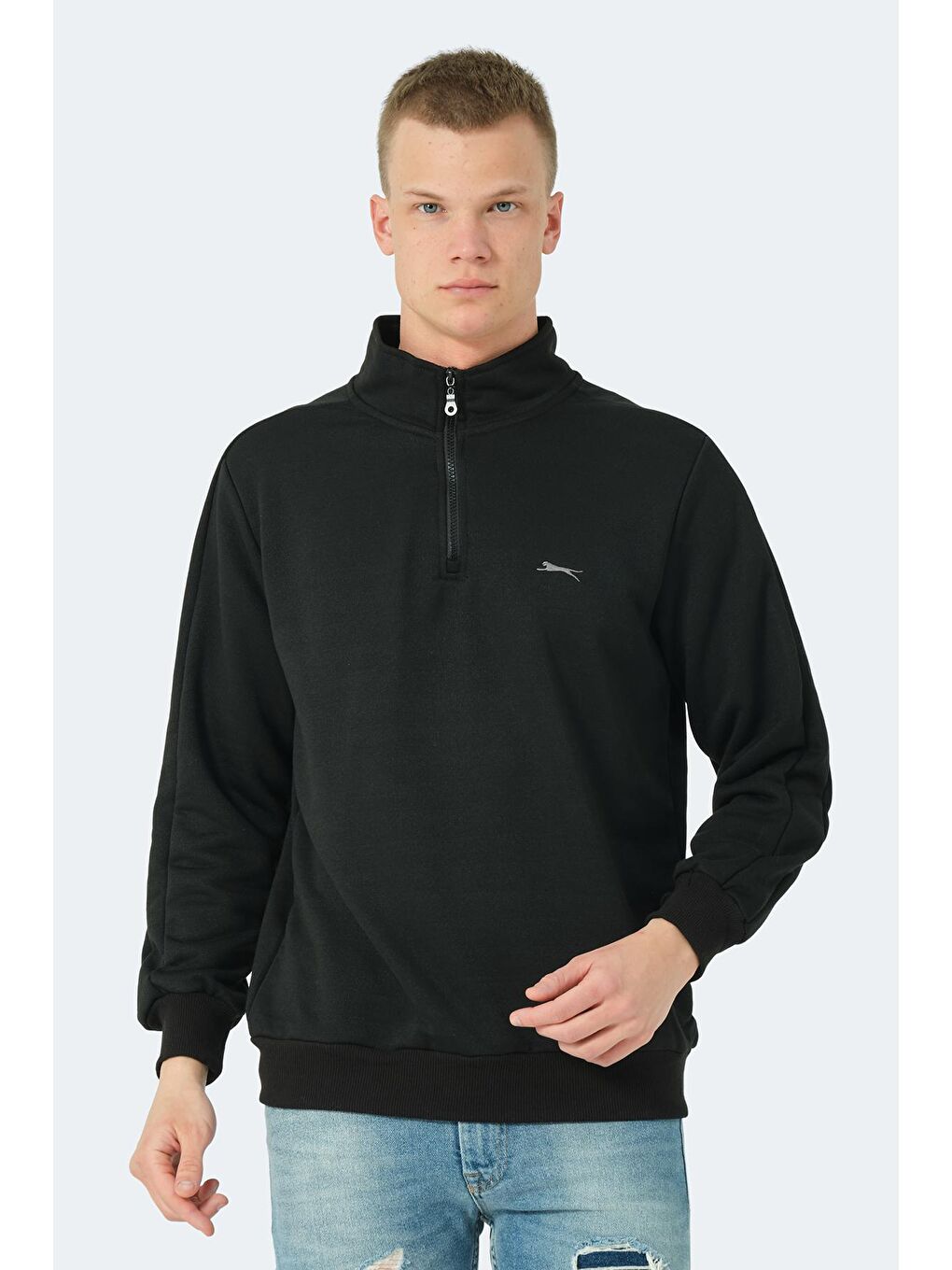 SLAZENGER Siyah Erkek Sweatshirt Siyah