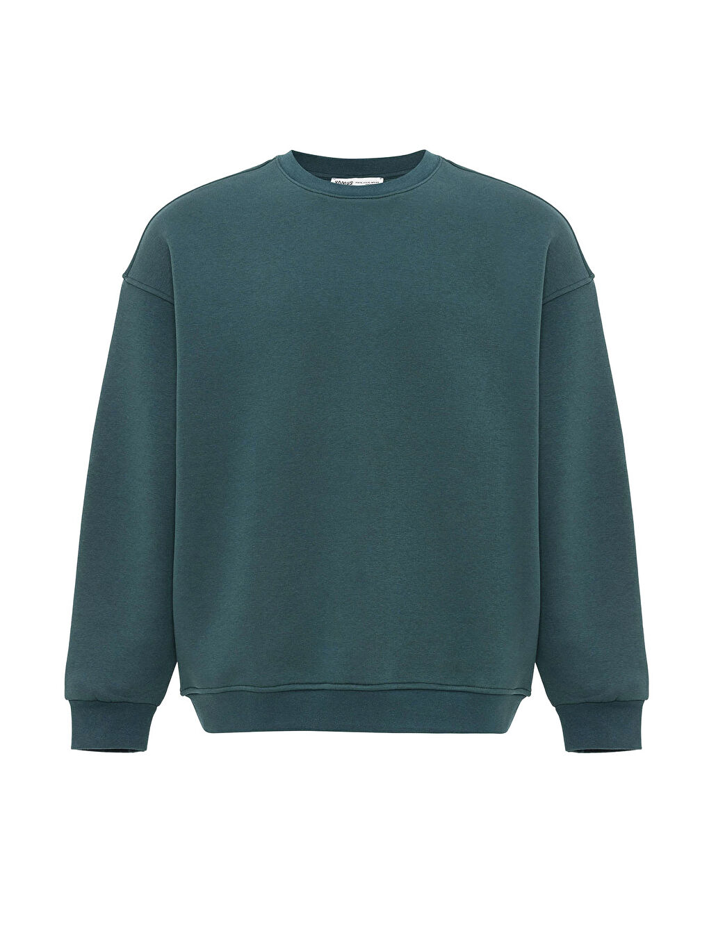 VAMOSCLO Petrol Basic Oversize Bisiklet Yaka Erkek Sweatshirt