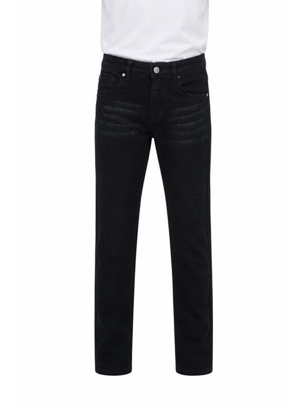 Siyah Erkek Çocuk Bıyık Detaylı Elastanlı Jean Pantolon Pnt6016-5