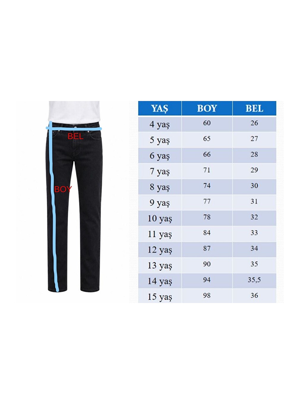 Siyah Erkek Çocuk Bıyık Detaylı Elastanlı Jean Pantolon Pnt6016-7
