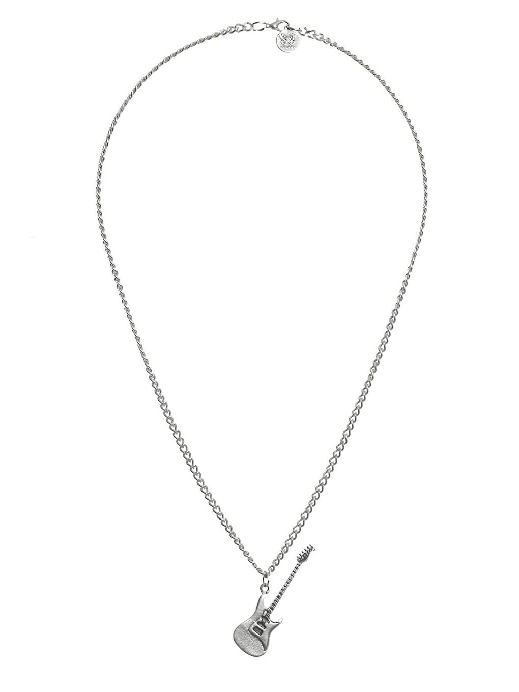 Gri Erkek Gitar Uçlu Zincir Kolye