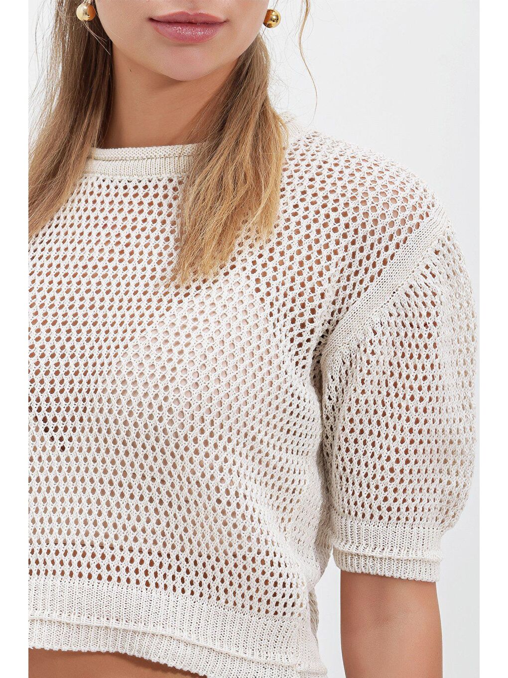 Bej Simit Yaka Kısa Kollu KAZAK-3