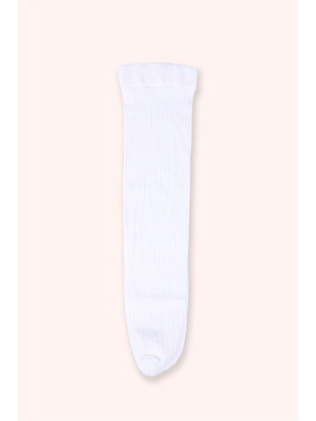 Kız Çocuk Kurdela Detaylı Dizaltı Beyaz Çorap