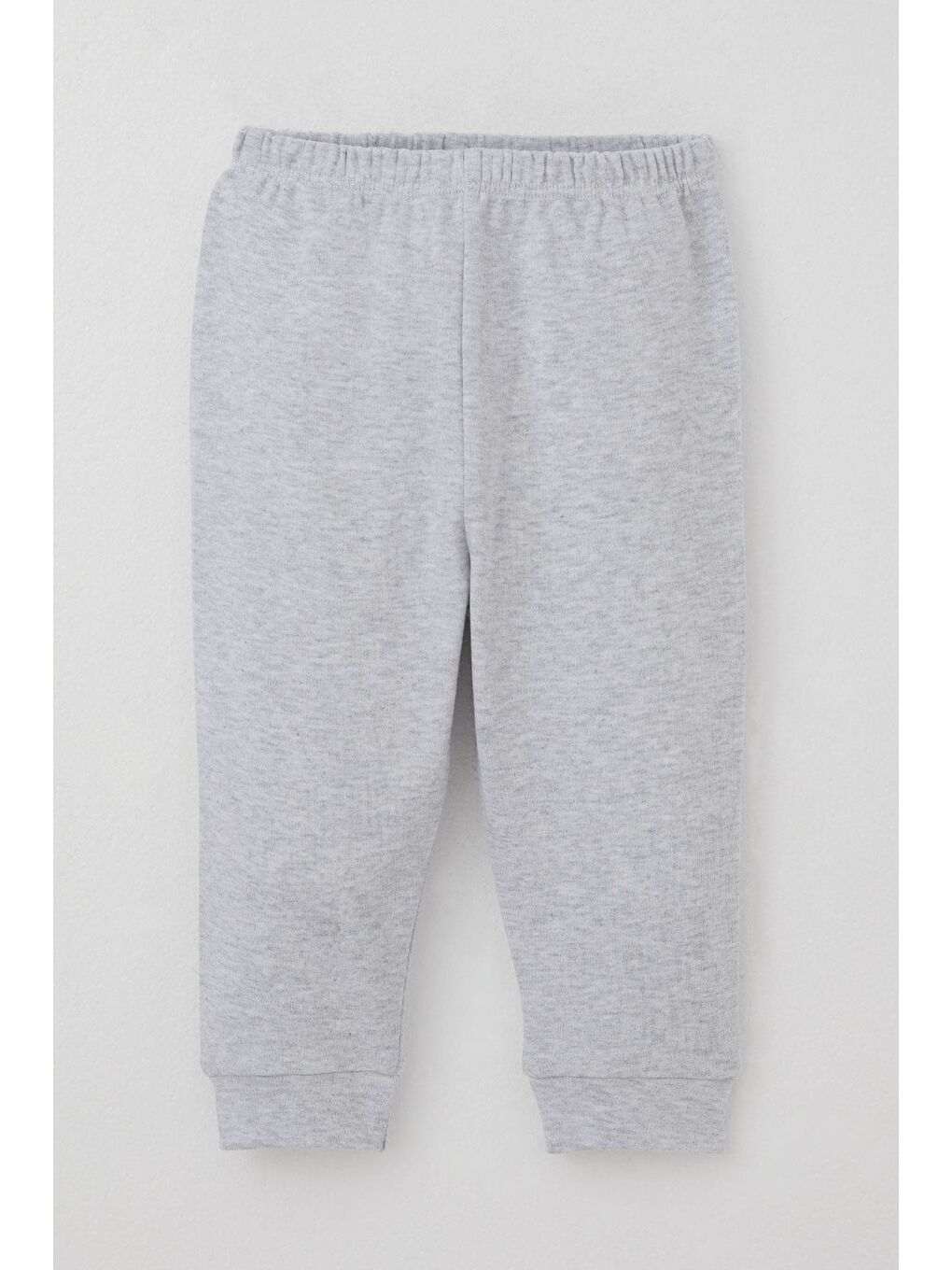 Erkek Bebek Pijama Takımı Hareketli Kedicik Desenli Gri Melanj (4 Ay-1 Yaş)-1