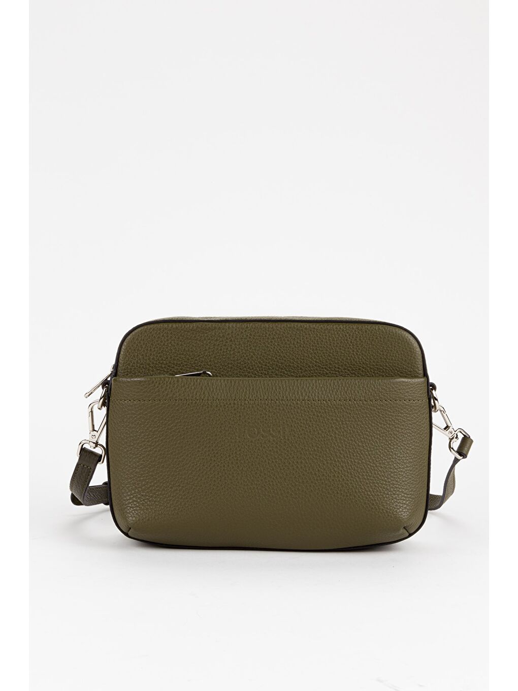 Yeşil %100 Hakiki Deri Kadın Kolon Askılı Çapraz Omuz Çantası-1