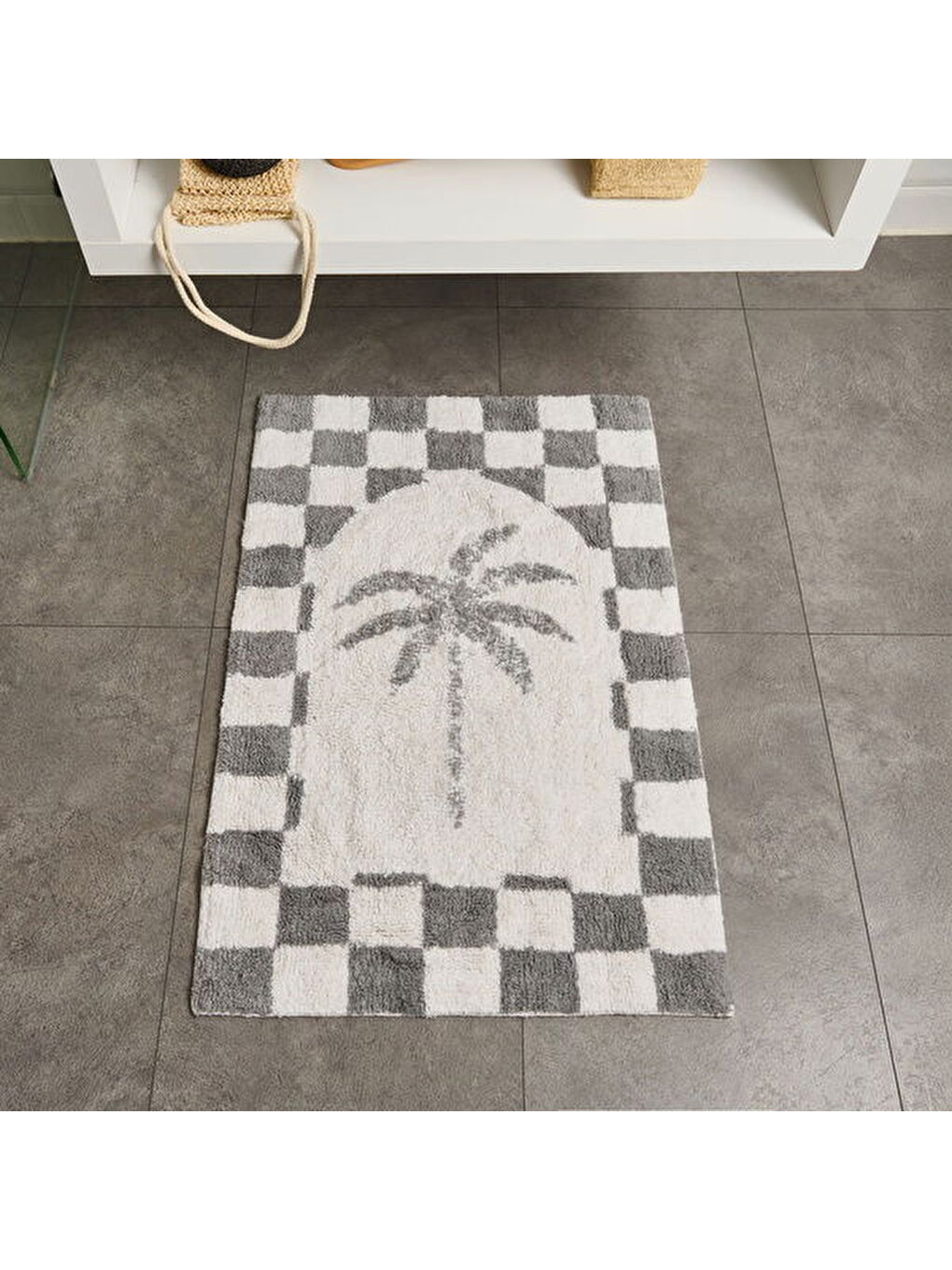 Soft Palm Tufting Banyo Paspası - Beyaz - 60x90 cm-2
