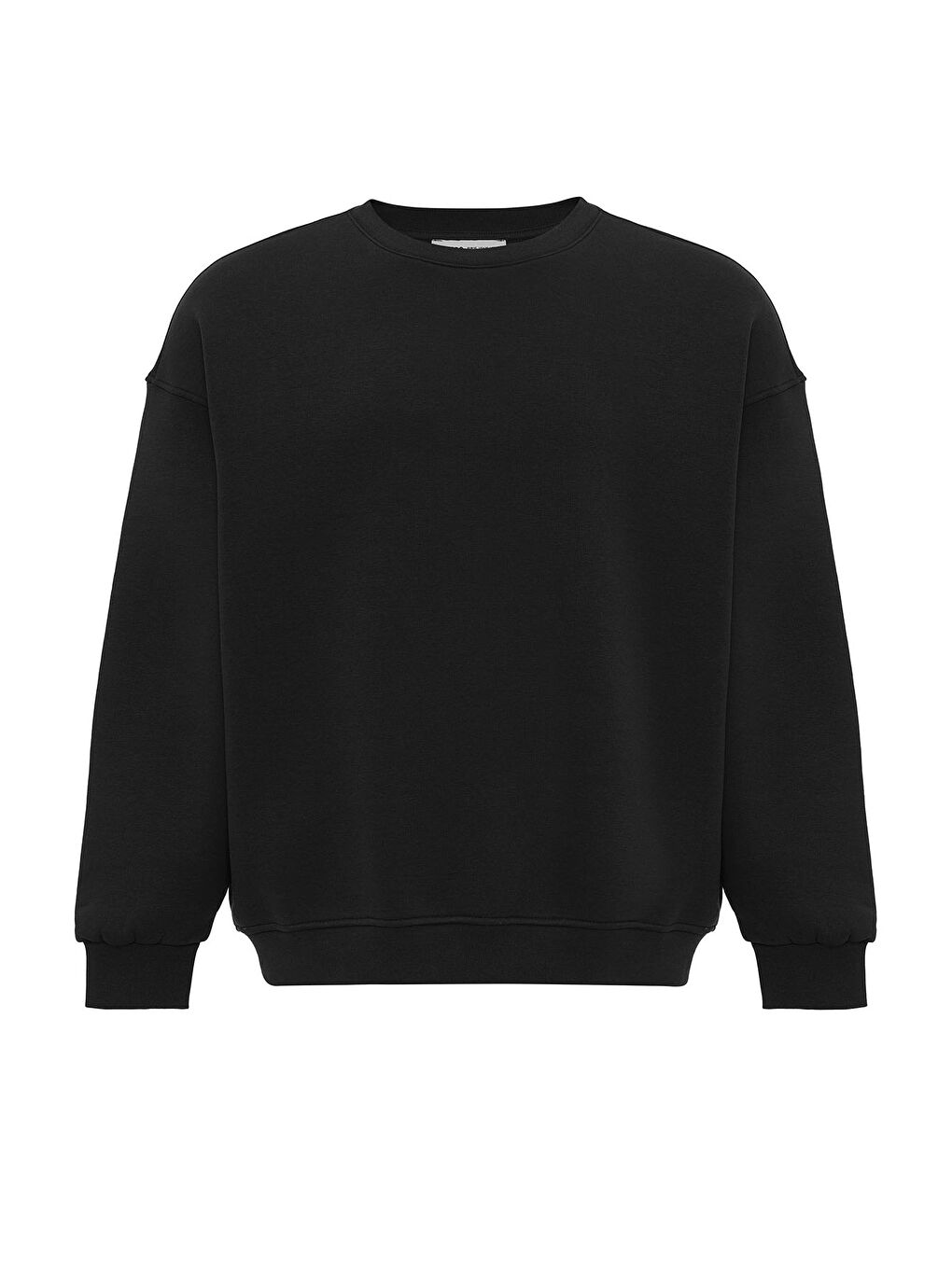 VAMOSCLO Siyah Basic Oversize Bisiklet Yaka Erkek Sweatshirt