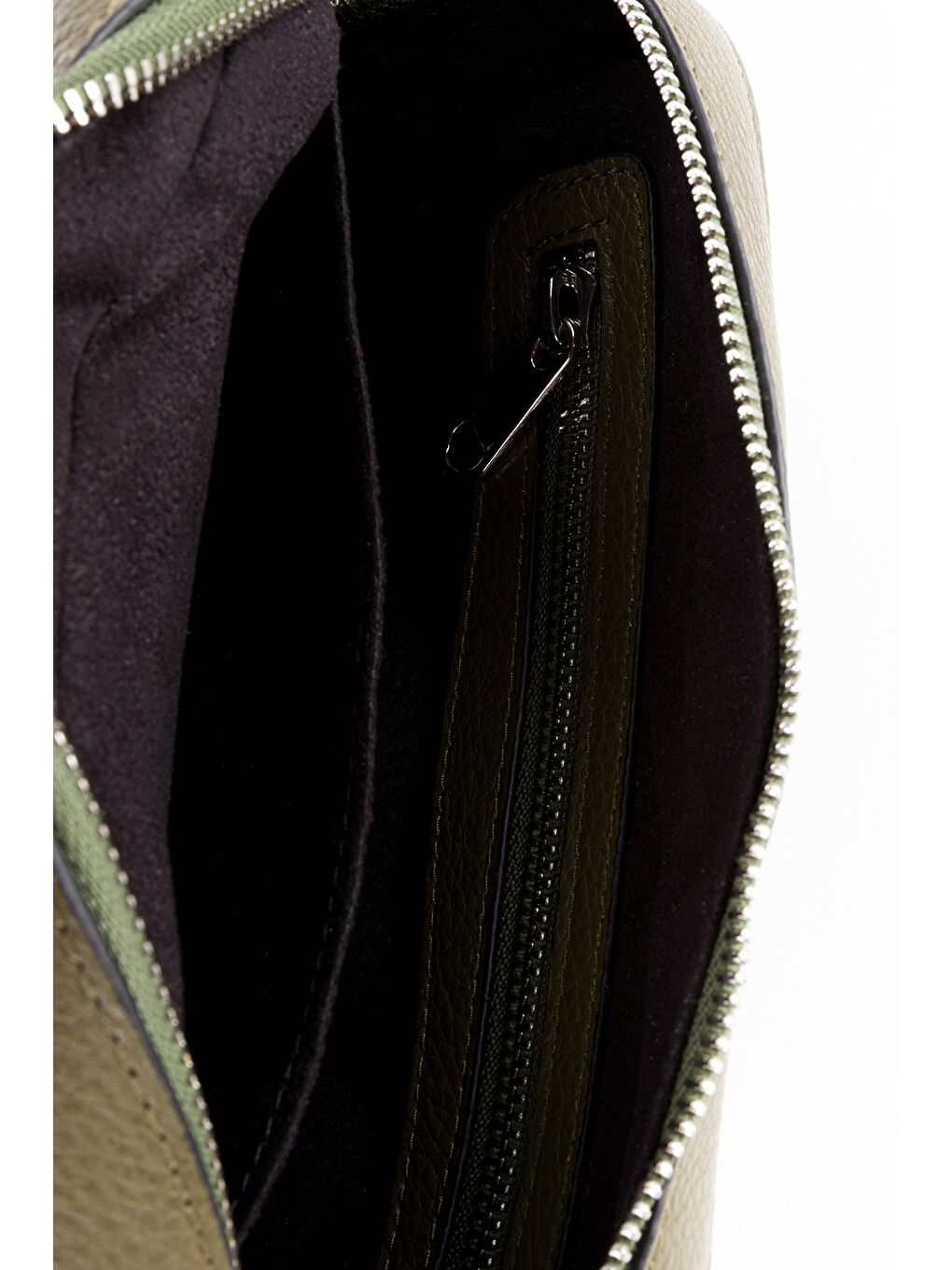 Yeşil %100 Hakiki Deri Kadın Kolon Askılı Çapraz Omuz Çantası-6