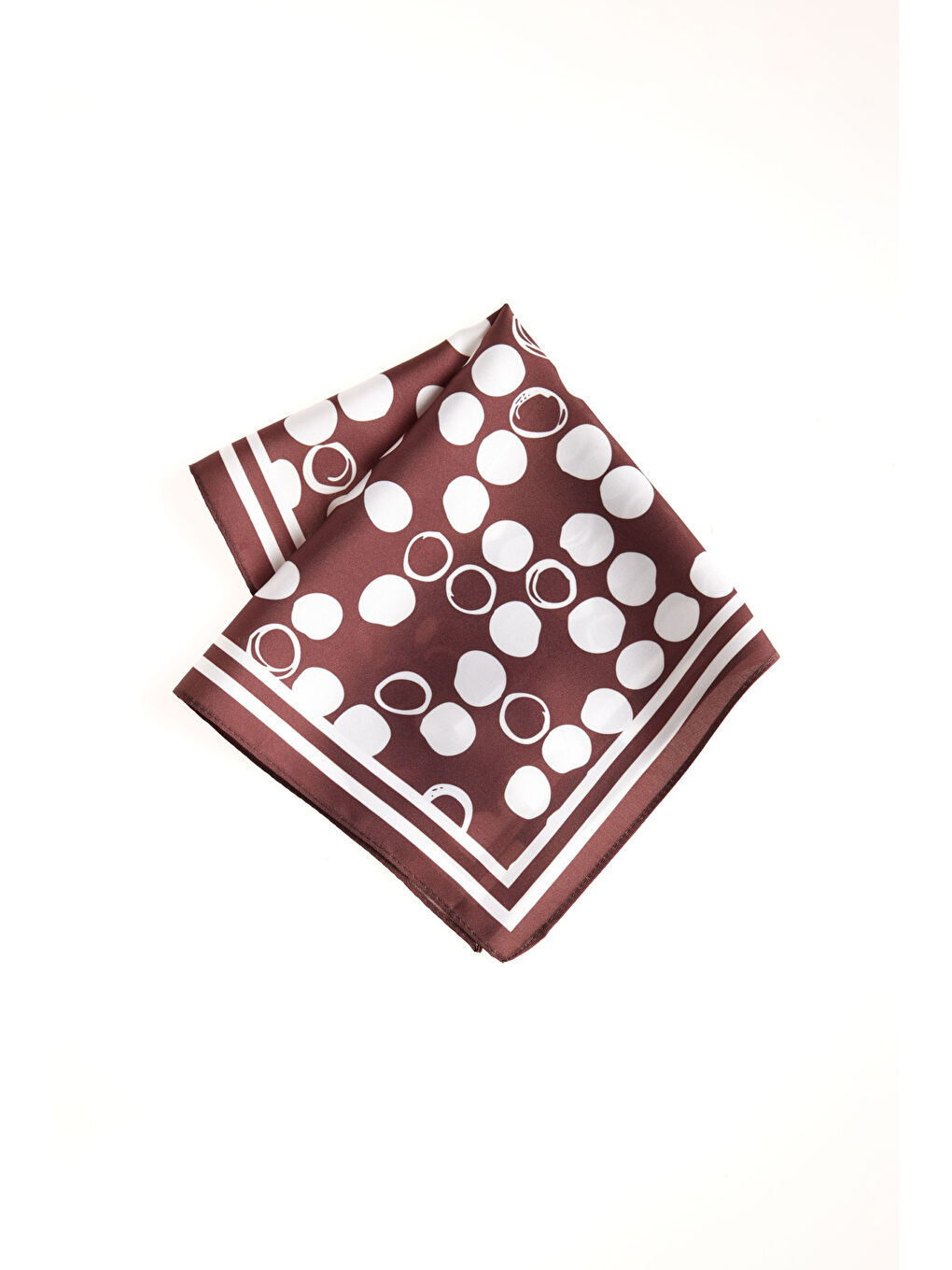 Kahverengi Erkek Kahve-Beyaz Desenli Mendil