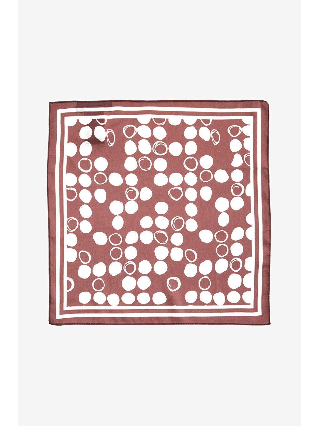 Kahverengi Erkek Kahve-Beyaz Desenli Mendil-1