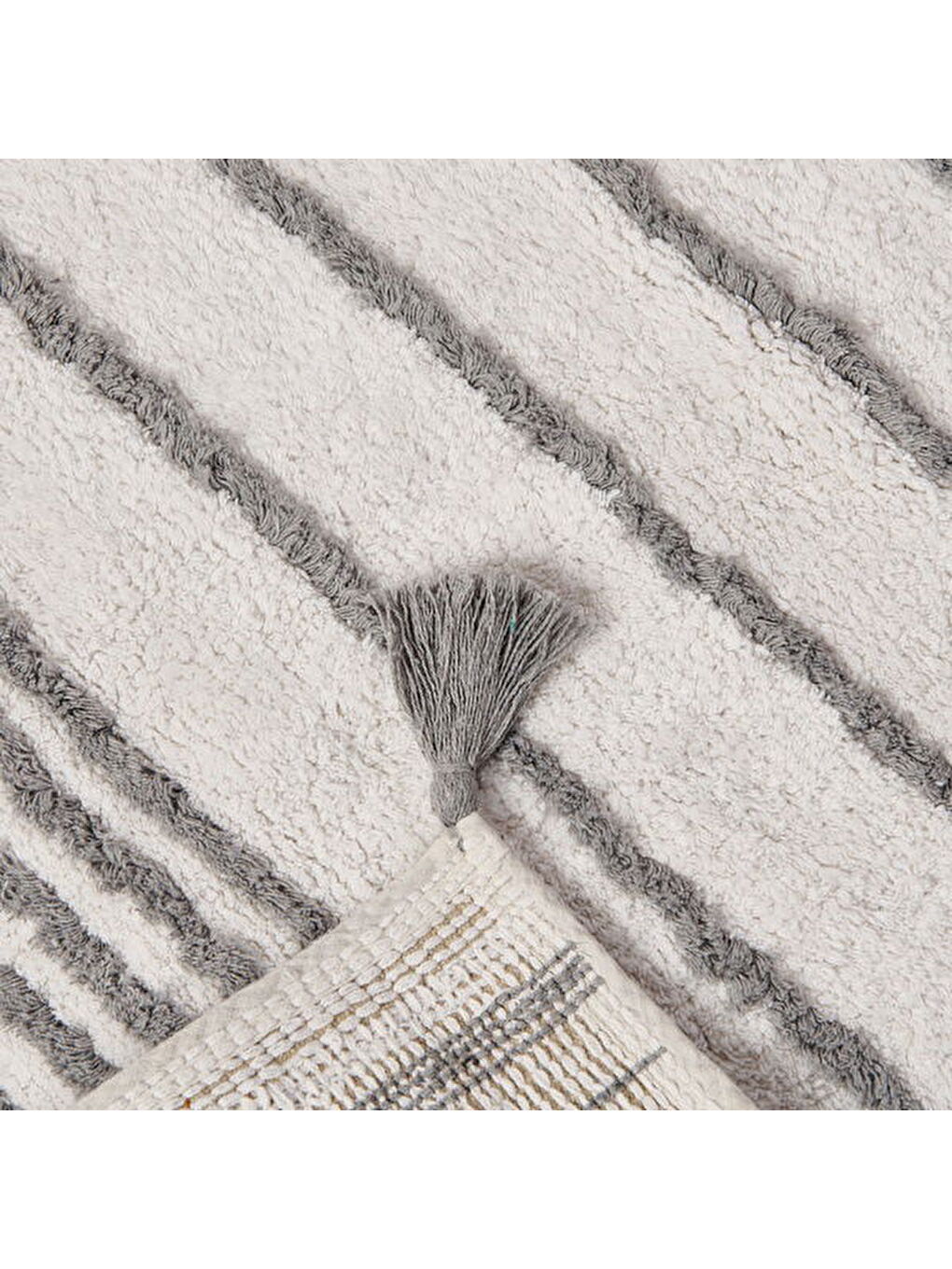 Soft Line Tufting Banyo Paspası - Beyaz - 60x90 cm-1