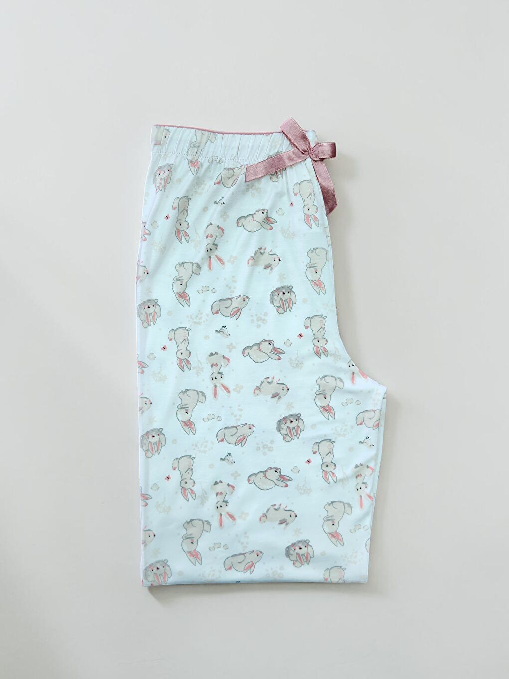 Lila Kadın Desenli Viskon Düz Paça Pijama Altı-2